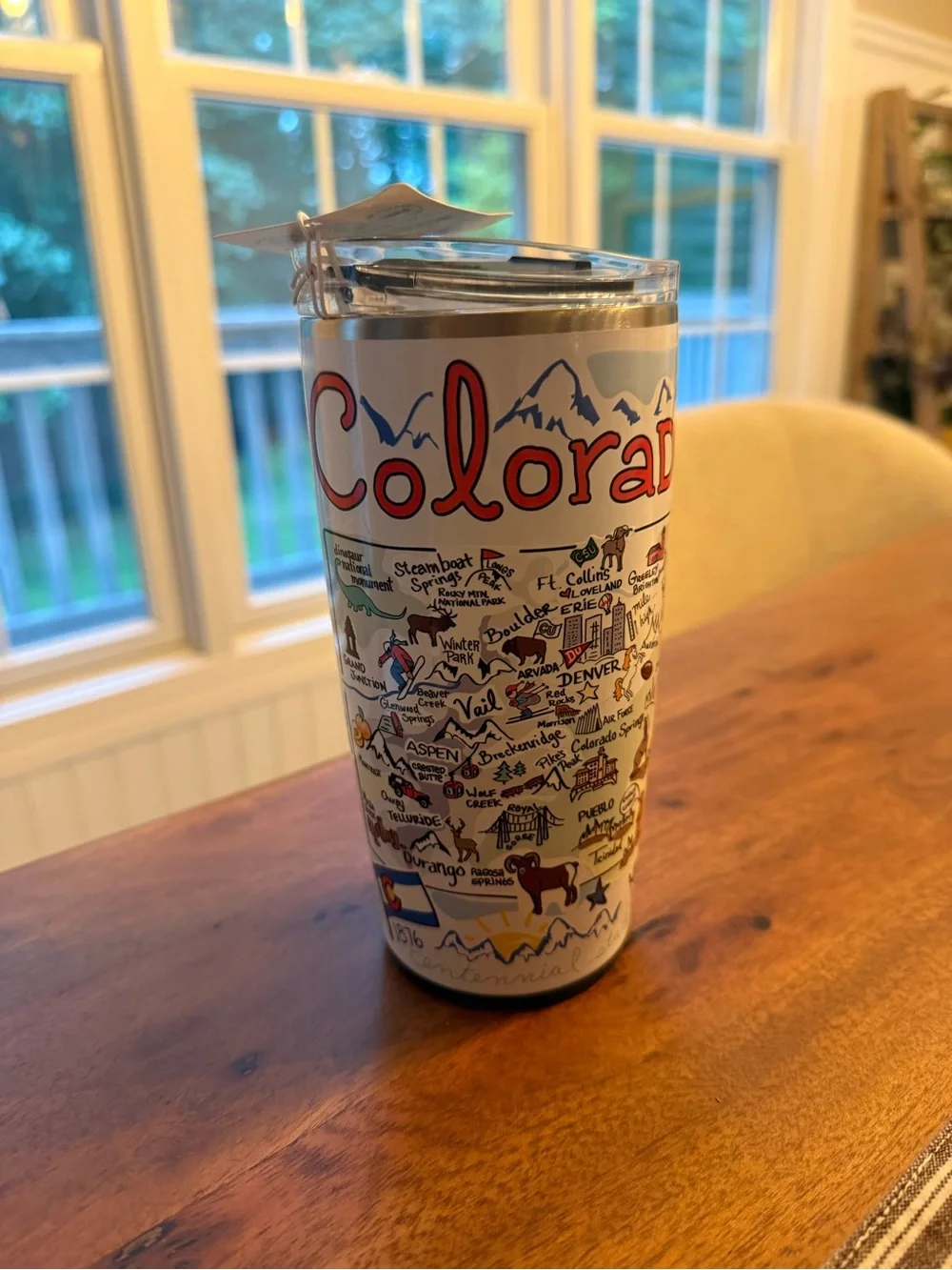 Colorado Illustrated Travel Tumbler - White